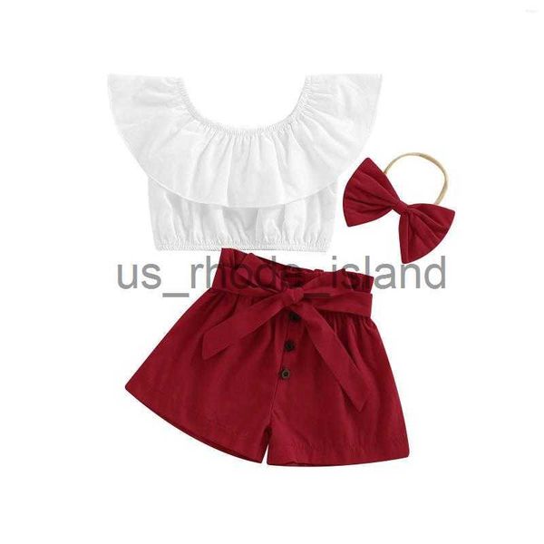 clothing sets clothing sets 3 pieces kids suit set solid color boat neck flounced shorts with waist belt headband for girls 1-4 years x0712, White
clothing sets clothing sets 3 pieces kids suit set solid color boat neck flounced shorts with waist belt headband for girls 1-4 years x0712, White