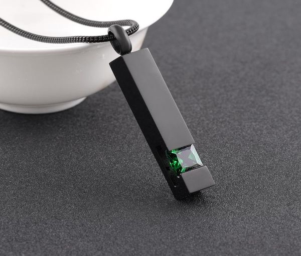 sb0006 emerald green birthstone inlay black bar cremation necklace men women gift ashes holder for loved one1999190, Silver
sb0006 emerald green birthstone inlay black bar cremation necklace men women gift ashes holder for loved one1999190, Silver