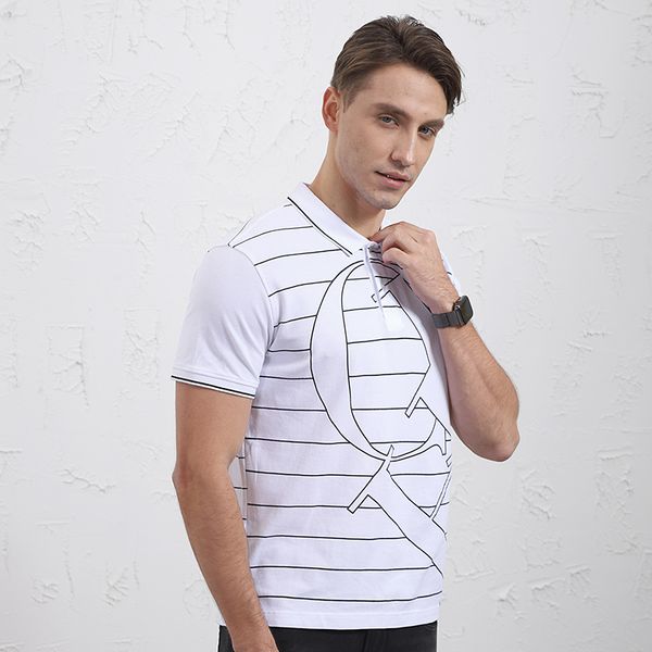 white short-sleeved polo shirt comfortable breathable casual business men's wear, White;black
white short-sleeved polo shirt comfortable breathable casual business men's wear, White;black