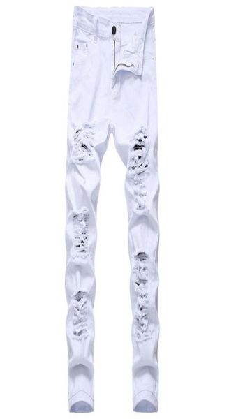 men039s jeans denim trousers fashion designer brand white straight hole ripped pants made old5385484, Blue
men039s jeans denim trousers fashion designer brand white straight hole ripped pants made old5385484, Blue