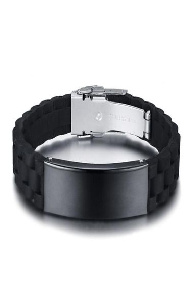 customize black id bracelets for men stainless steel silicone bangle casual male adjustable jewelry2023300, Golden;silver
customize black id bracelets for men stainless steel silicone bangle casual male adjustable jewelry2023300, Golden;silver