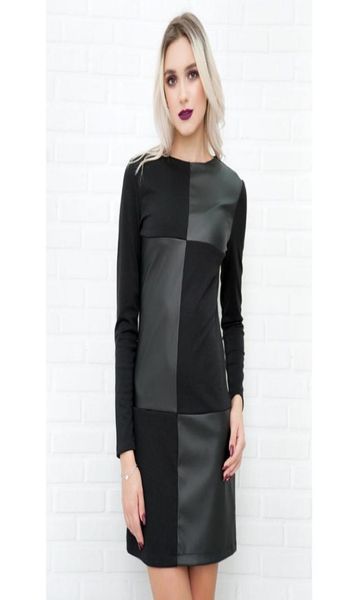 women vintage leather patchwork elegant office dress long sleeve o neck solid casual mini dress winter new fashion5335290, Black;gray
women vintage leather patchwork elegant office dress long sleeve o neck solid casual mini dress winter new fashion5335290, Black;gray