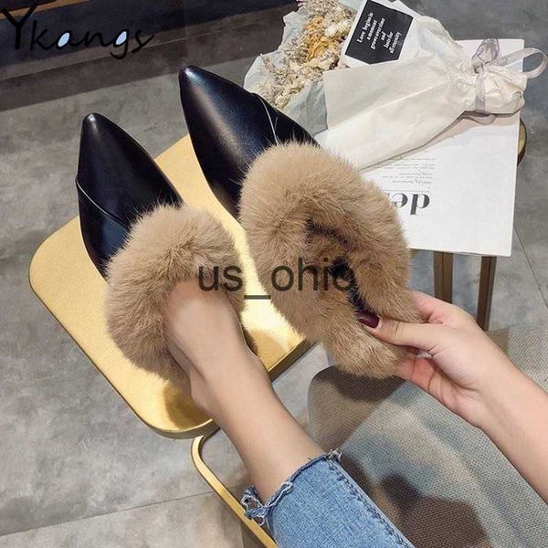 slippers winter warm real rabbit fur slippers mules pointed toe elegant 2020 women's autumn new furry slides flip flops office work sho, Black
slippers winter warm real rabbit fur slippers mules pointed toe elegant 2020 women's autumn new furry slides flip flops office work sho, Black