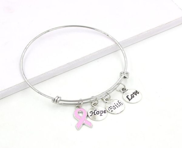 new arrival stainless steel wire bangle hope faith breast cancer charm bracelets for women awarenesss jewelry3392216, Golden;silver
new arrival stainless steel wire bangle hope faith breast cancer charm bracelets for women awarenesss jewelry3392216, Golden;silver