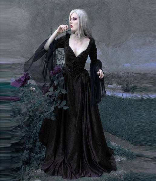 black gothic dress women retro patchwork lace medieval dress halloween costumes for women deep vneck renaissance1231118, Black;gray
black gothic dress women retro patchwork lace medieval dress halloween costumes for women deep vneck renaissance1231118, Black;gray