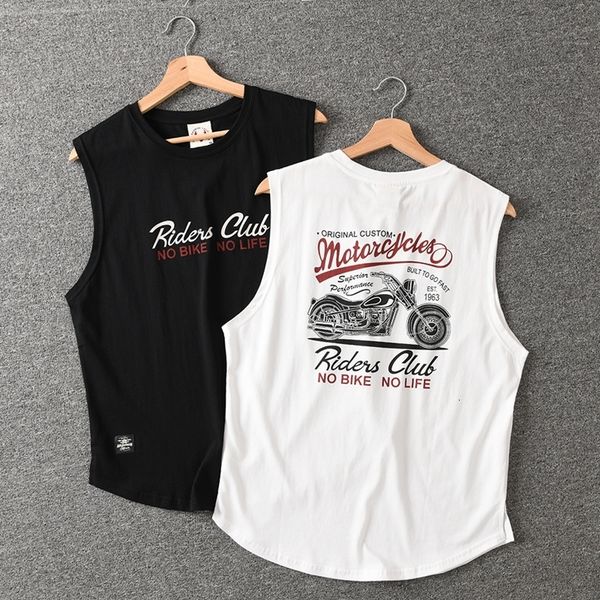 men' tank summer american retro sleeveless oneck motorcycle printed tshirt fashion 100 cotton washed casual sports vest 230711, White;black
men' tank summer american retro sleeveless oneck motorcycle printed tshirt fashion 100 cotton washed casual sports vest 230711, White;black