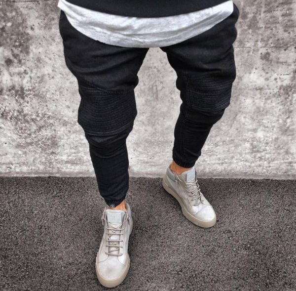 men distressed jeans pleated skinny biker trousers black blue denim for male slim fit hip hop pant8647556
men distressed jeans pleated skinny biker trousers black blue denim for male slim fit hip hop pant8647556