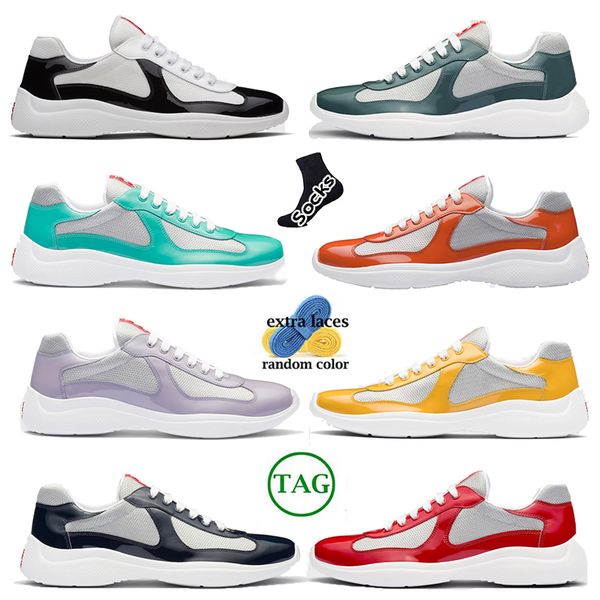 new men 2023 designer casual shoes cup patent leather sneakers flat trainers for men leather nylon black mesh lace-up outdoor runner trai, White;red
new men 2023 designer casual shoes cup patent leather sneakers flat trainers for men leather nylon black mesh lace-up outdoor runner trai, White;red