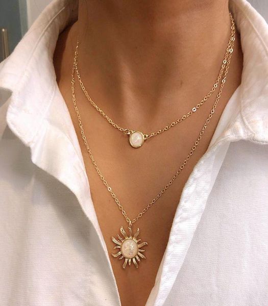 bohemian multilayer sun flower pendant necklace women fashion opal locket clavicle chain choker alloy jewelry gift1648401, Silver
bohemian multilayer sun flower pendant necklace women fashion opal locket clavicle chain choker alloy jewelry gift1648401, Silver