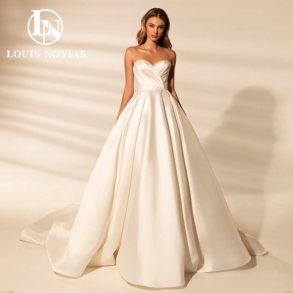 a-line wedding dress 2023 fairy sweetheart split side charming satin dress for bride princess vestidos de novia, White
a-line wedding dress 2023 fairy sweetheart split side charming satin dress for bride princess vestidos de novia, White