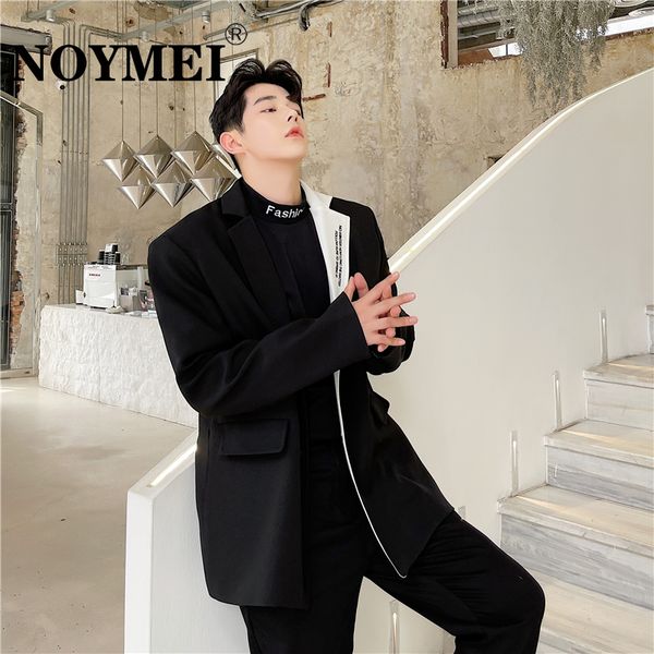 men s suits blazers noymei suit jacket contrast color single breasted pockets korean style 2023 spring temperament male blazer lapel wa1448, White;black
men s suits blazers noymei suit jacket contrast color single breasted pockets korean style 2023 spring temperament male blazer lapel wa1448, White;black