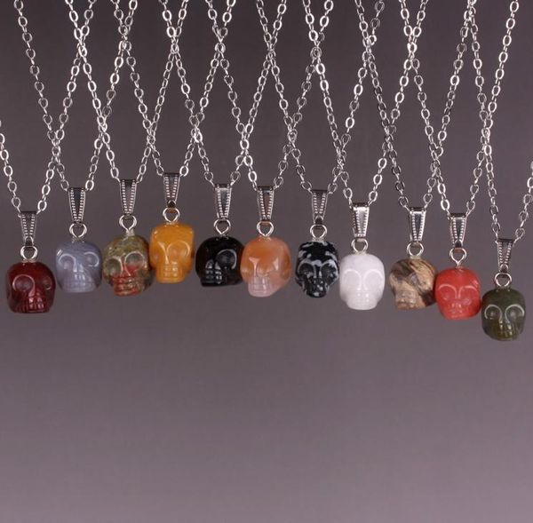 10pcs different colors skull gemstone pendant necklace love wish healing quazt stone pendant halloween skull necklace women jewelr9157554, Silver
10pcs different colors skull gemstone pendant necklace love wish healing quazt stone pendant halloween skull necklace women jewelr9157554, Silver