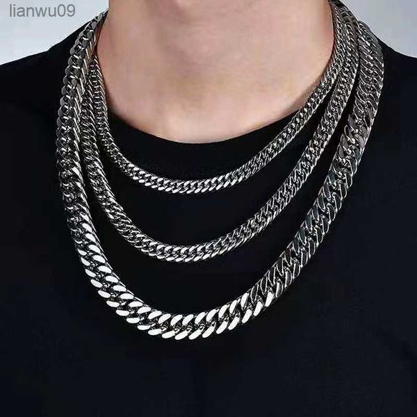 kunjoe titanium steel silver color cuban chain necklaces for men women hip hop punk long necklaces jewelry fashion street gifts l230704
kunjoe titanium steel silver color cuban chain necklaces for men women hip hop punk long necklaces jewelry fashion street gifts l230704