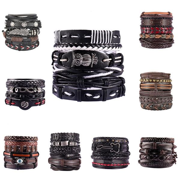 vinatge punk multilayer leather bracelet set eye wings star charms beads bracelets for man party gothic jewelry punk wrap wristband, Golden;silver
vinatge punk multilayer leather bracelet set eye wings star charms beads bracelets for man party gothic jewelry punk wrap wristband, Golden;silver