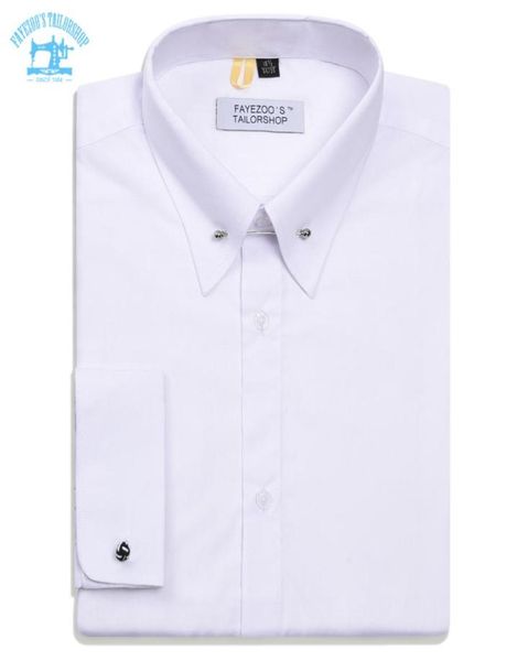 fayezoos claasic fit white dress formal shirt with brooch collar round french cuff3372363, White;black
fayezoos claasic fit white dress formal shirt with brooch collar round french cuff3372363, White;black