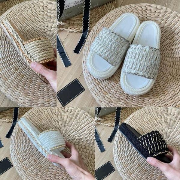 r luxury comfort straw plaited canvas sandal indoor straw slipper thick-soled flat base fashion classics band metal chain outdoors beach cas, Black
r luxury comfort straw plaited canvas sandal indoor straw slipper thick-soled flat base fashion classics band metal chain outdoors beach cas, Black