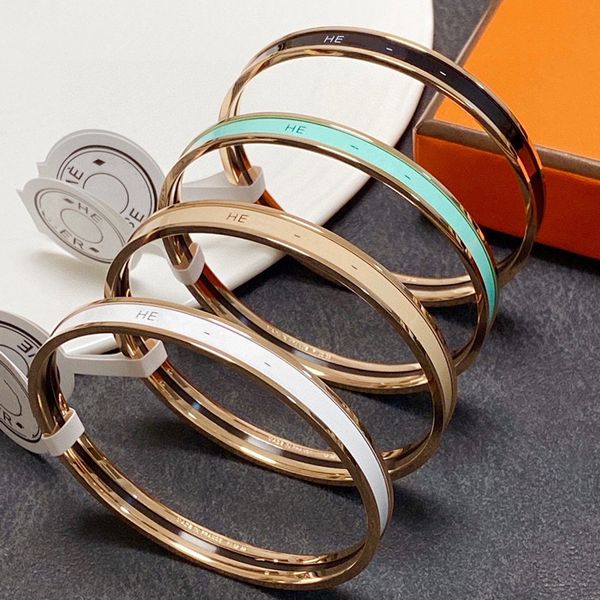 luxury women designers bangles 16cm girls luxury 4colors fashion bangle h letter bracelets jewelry, Black 
luxury women designers bangles 16cm girls luxury 4colors fashion bangle h letter bracelets jewelry, Black