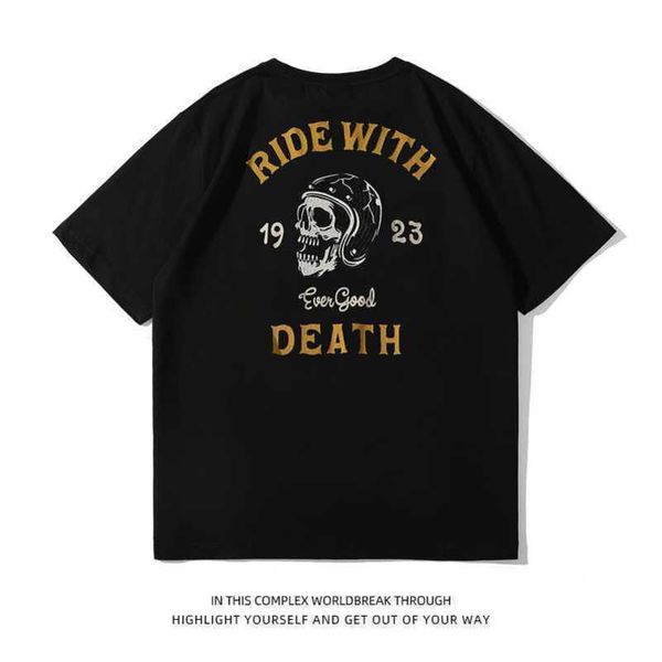 designerarmed front personalized embroidery men's t-shirt motorcycle skull helmet embroidery fashion brand youth short sleeve student s, White;black 
designerarmed front personalized embroidery men's t-shirt motorcycle skull helmet embroidery fashion brand youth short sleeve student s, White;black