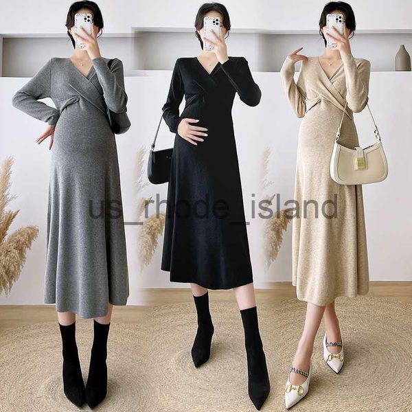 maternity dresses 8307# autumn winter korean fashion knitted maternity long dress across v neck a line slim clothes for pregnant women pregn, White
maternity dresses 8307# autumn winter korean fashion knitted maternity long dress across v neck a line slim clothes for pregnant women pregn, White