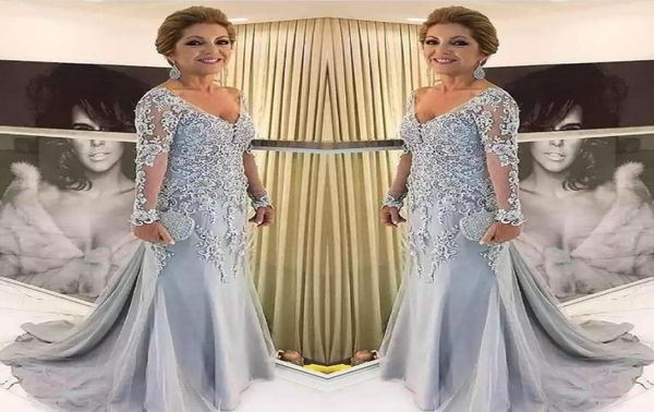 elegant blue silver mother of the bride dresses long sleeves 2021 v neck godmother evening dress wedding party guest gowns new9412093, Black;red
elegant blue silver mother of the bride dresses long sleeves 2021 v neck godmother evening dress wedding party guest gowns new9412093, Black;red