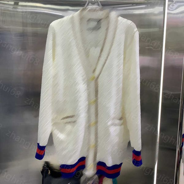 23ss womens knits womens designer clothing contrasting light silk wool knit sweater cardigan womens clothes a1, White
23ss womens knits womens designer clothing contrasting light silk wool knit sweater cardigan womens clothes a1, White