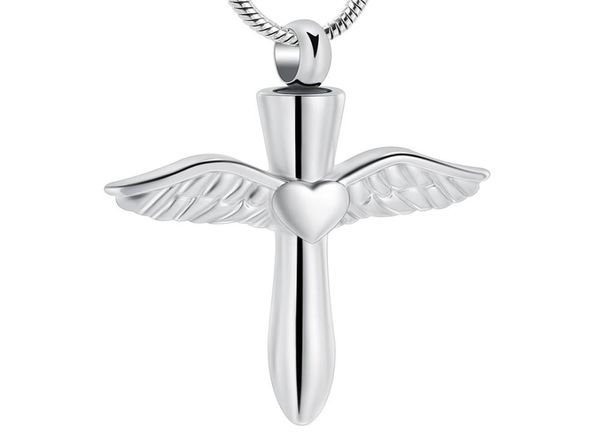 ijd12240 stainless steel angel wings heart cross cremation jewelry pendant for pethuman memorial ash keepsake necklace9051568, Silver
ijd12240 stainless steel angel wings heart cross cremation jewelry pendant for pethuman memorial ash keepsake necklace9051568, Silver