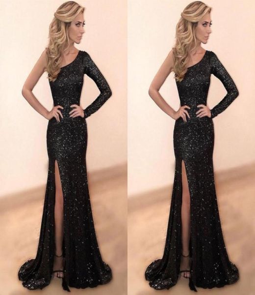 shinning sequined black one shoulder prom dresses long high side split mermaid evening dress sweep train homecoming par8592694
shinning sequined black one shoulder prom dresses long high side split mermaid evening dress sweep train homecoming par8592694