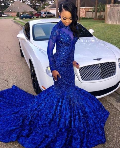 2020 elegant royal blue long sleeves lace mermaid prom dresses tulle applique beaded 3d floral floor length evening party dresses 7640097, Black
2020 elegant royal blue long sleeves lace mermaid prom dresses tulle applique beaded 3d floral floor length evening party dresses 7640097, Black