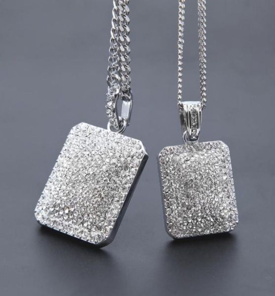 mens full iced out cz gold silver plated square dog tag pendant cuban chain hip hop blingbling necklace1761783
mens full iced out cz gold silver plated square dog tag pendant cuban chain hip hop blingbling necklace1761783