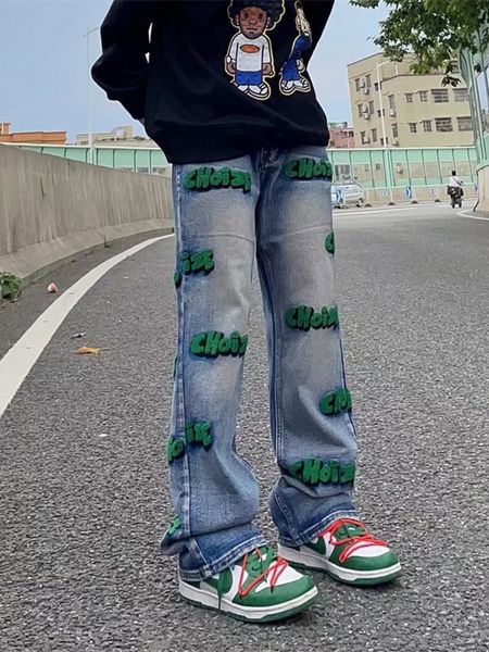 mens jeans streets loose towel embroidery washable pants high street fashion straight wide leg casual 230712, Blue
mens jeans streets loose towel embroidery washable pants high street fashion straight wide leg casual 230712, Blue