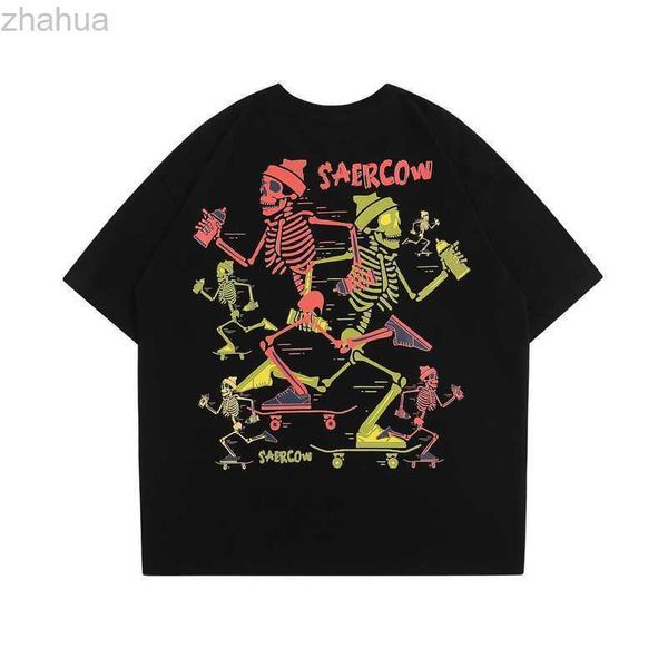 zongchi clothing society fashion brand american skull print round neck loose couple spring and summer new short sleeve t-shirt, White;black
zongchi clothing society fashion brand american skull print round neck loose couple spring and summer new short sleeve t-shirt, White;black