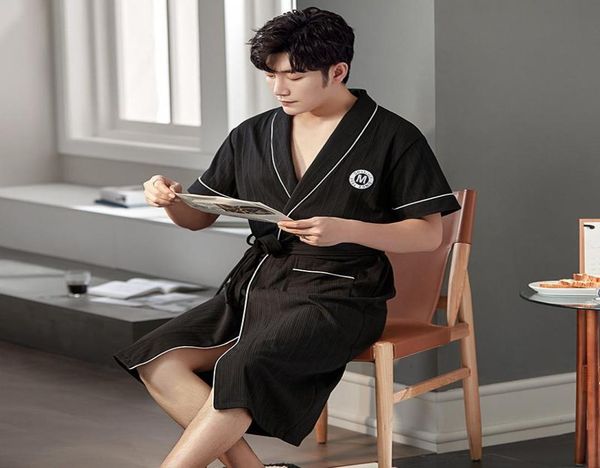 men039s sleepwear short sleeve robe for male big yards l4xl vneck kimono men home clothes cardigan cotton bath robes lon7352705, Black;brown
men039s sleepwear short sleeve robe for male big yards l4xl vneck kimono men home clothes cardigan cotton bath robes lon7352705, Black;brown