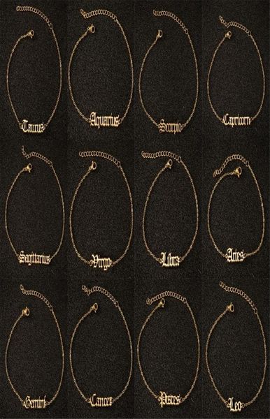 women men anklets chains 12 constellations zodiac sign letter goldsilver ankle bracelet birthday gift stainless steel foot chains4455615, Red;blue
women men anklets chains 12 constellations zodiac sign letter goldsilver ankle bracelet birthday gift stainless steel foot chains4455615, Red;blue