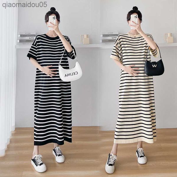 1021# 2023 summer striped knitted maternity long dress casual loose straight clothes for pregnant women pregnancy ice cool l230712, White
1021# 2023 summer striped knitted maternity long dress casual loose straight clothes for pregnant women pregnancy ice cool l230712, White