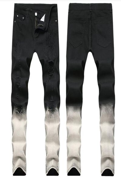 big size 2019 spring mens gradation black white jeans fashion designer ripped slim fit casual straight leg denim pants trousres qk8101815, Blue
big size 2019 spring mens gradation black white jeans fashion designer ripped slim fit casual straight leg denim pants trousres qk8101815, Blue