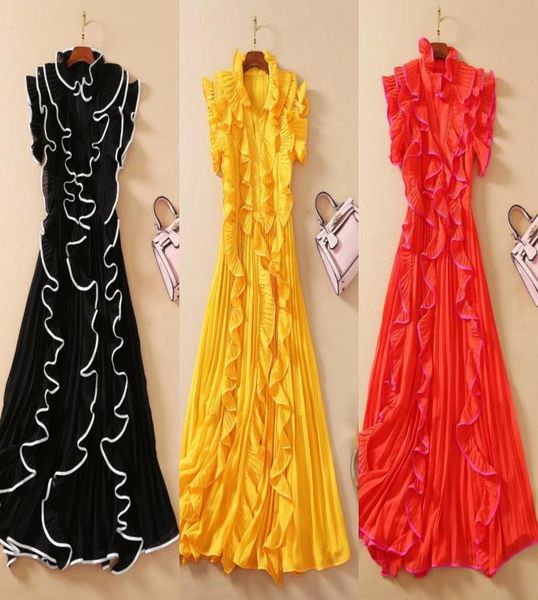 european and american catwalk highquality wood ear stitching pleated evening dress1909574, Black
european and american catwalk highquality wood ear stitching pleated evening dress1909574, Black