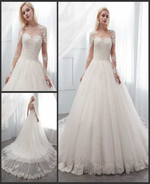 a line long sleeve wedding dresses sheer illusion crew neck with lace applique bridal gown keyhole corset back vestidos de novia 26865169, White
a line long sleeve wedding dresses sheer illusion crew neck with lace applique bridal gown keyhole corset back vestidos de novia 26865169, White