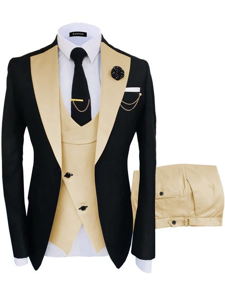 men's suits blazers 3pcs male slim fit blazer set groom formal business shawl lapel men suits boutique party wedding tuxedo jacketvestp, White;black
men's suits blazers 3pcs male slim fit blazer set groom formal business shawl lapel men suits boutique party wedding tuxedo jacketvestp, White;black