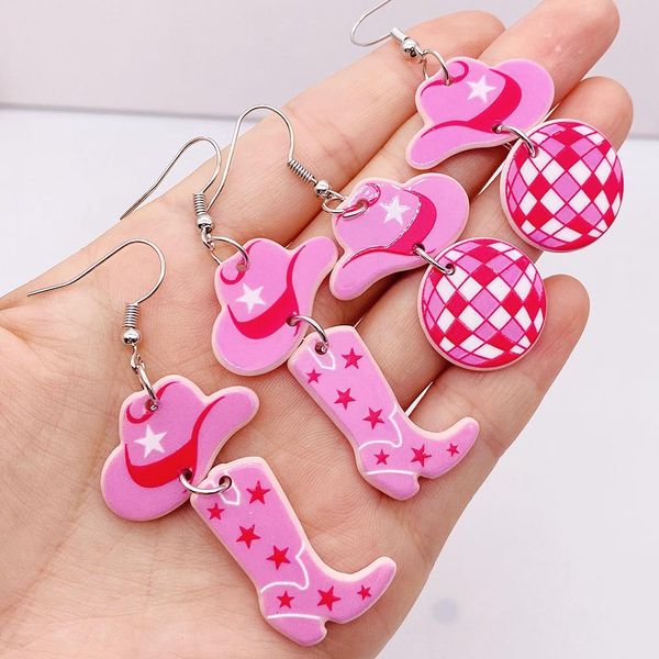 western cowboy style acrylic earrings cowboy pink hat boots balloon fashion personalized earrings earrings, Silver
western cowboy style acrylic earrings cowboy pink hat boots balloon fashion personalized earrings earrings, Silver