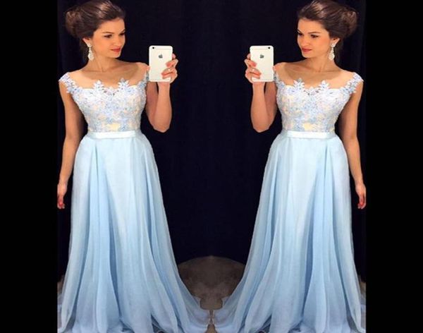 light blue long prom dresses a line 2016 jewel neck lace applique illusion bodice see through vestido de festa evening gown4311791, Black
light blue long prom dresses a line 2016 jewel neck lace applique illusion bodice see through vestido de festa evening gown4311791, Black