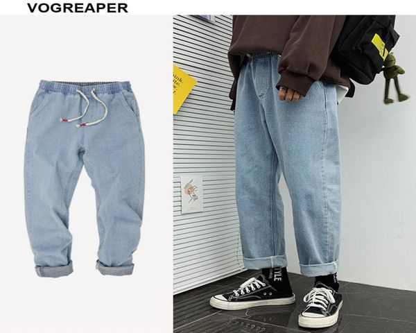 men039s jeans trend fashion blue black men anklelength casual korean allmatch straight drawstring waist streetwear mens denim8587528
men039s jeans trend fashion blue black men anklelength casual korean allmatch straight drawstring waist streetwear mens denim8587528