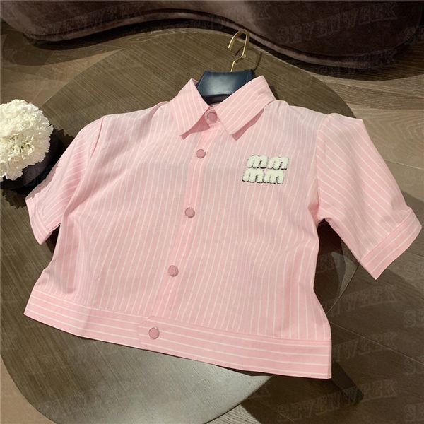 fashion striped cropped shirts coats for women designers letters t shirt summer vacation style tees, White
fashion striped cropped shirts coats for women designers letters t shirt summer vacation style tees, White