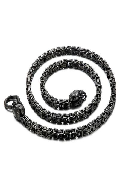117g heavyweight stainless steel gold byzantine chain link chain two skull charms clasp necklace 6mm 28 inch xmas gifts mens gifts8323025, Silver
117g heavyweight stainless steel gold byzantine chain link chain two skull charms clasp necklace 6mm 28 inch xmas gifts mens gifts8323025, Silver