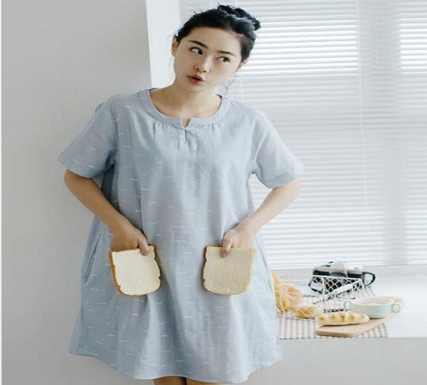 august ge sang spring and summer women cotton shortsleeved skirt in the skirt gauze pajamas home simple9364727, Black;red
august ge sang spring and summer women cotton shortsleeved skirt in the skirt gauze pajamas home simple9364727, Black;red