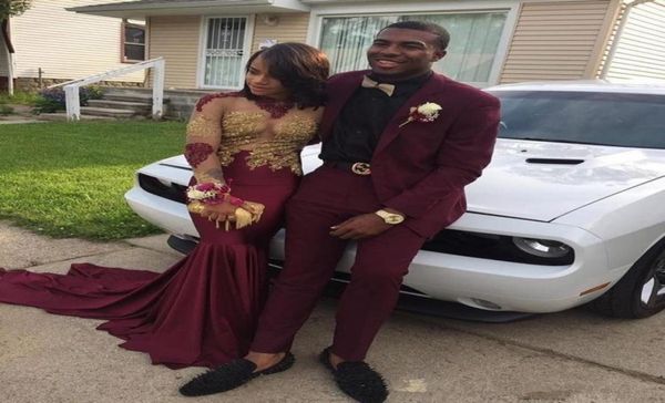black girls burgundy mermaid prom dresses elegant gold appliques illusion long sleeves formal african evening party gowns3831401
black girls burgundy mermaid prom dresses elegant gold appliques illusion long sleeves formal african evening party gowns3831401