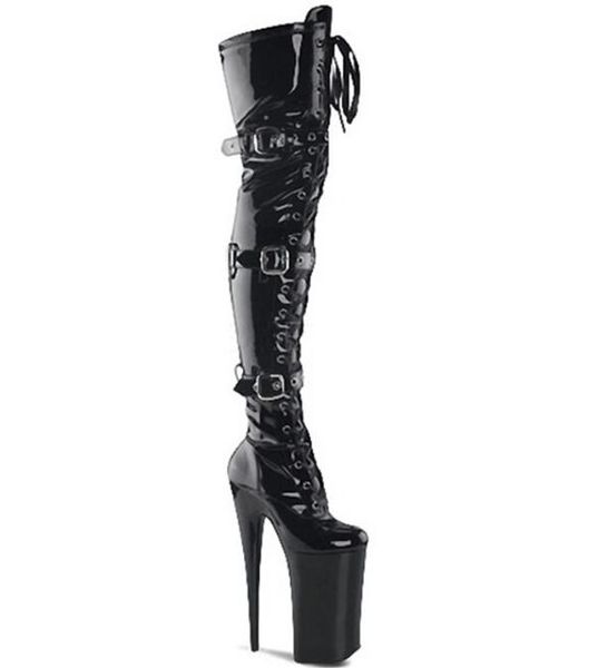 2023 boots women patent leather thigh high t show pointy toe club party shoes thin heels over the knee long 20cm heels, Black
2023 boots women patent leather thigh high t show pointy toe club party shoes thin heels over the knee long 20cm heels, Black