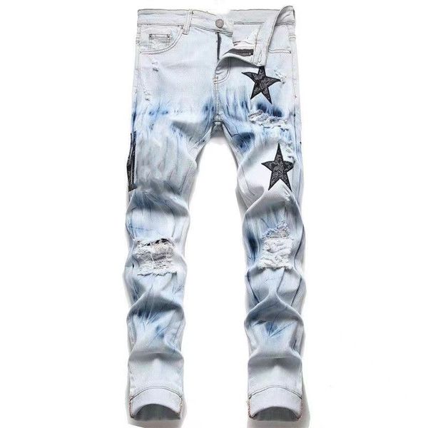 mens jeans purple denim high street black pants fashion holes trouser hip hop distressed zipper trousers for male, Blue
mens jeans purple denim high street black pants fashion holes trouser hip hop distressed zipper trousers for male, Blue