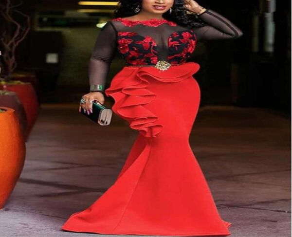 aso ebi prom dresses black tulle long sleeves mermaid evening gowns with red applique ruffles maid of honor party formal vesti9121030
aso ebi prom dresses black tulle long sleeves mermaid evening gowns with red applique ruffles maid of honor party formal vesti9121030