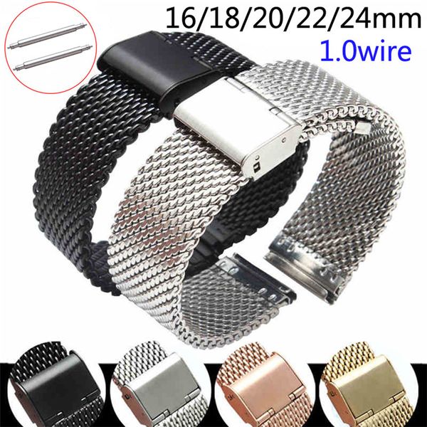 watch bands replacement strap 16mm 18mm 20mm 22mm 24mm stainless steel ml loop meshed band wrist bracelet fold buckle pins 230712, Black;brown
watch bands replacement strap 16mm 18mm 20mm 22mm 24mm stainless steel ml loop meshed band wrist bracelet fold buckle pins 230712, Black;brown