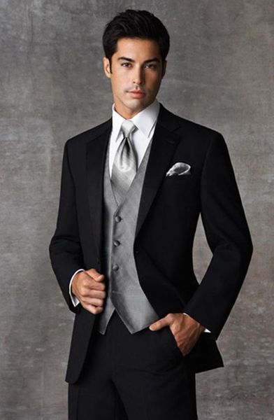 new custom made two buttons black groom tuxedos notch satin lapel groomsmen men wedding suitsjacketpantstievest 915502710, Black;gray
new custom made two buttons black groom tuxedos notch satin lapel groomsmen men wedding suitsjacketpantstievest 915502710, Black;gray